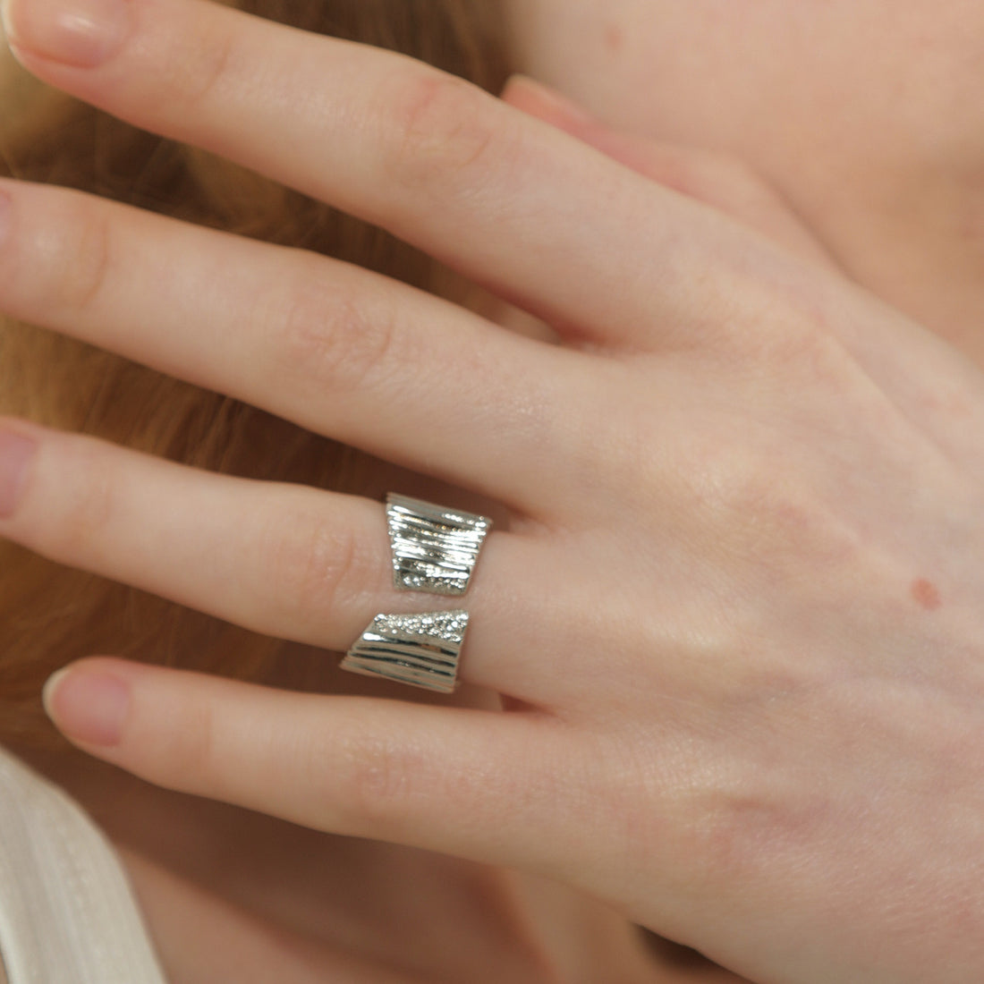 Striped Wide Open Ring - DippedShop Wholesale - #5827