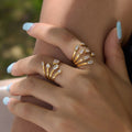 Chunky Cubic Zirconia Open Ring - DippedShop Wholesale - #8259