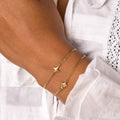 Simple Gold Plated Star Flower Chain Bracelet 6W6JBR530