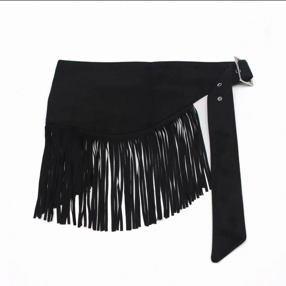 Minimalist Solid Color Triangular Tassel PU Belt 6W6JBT213