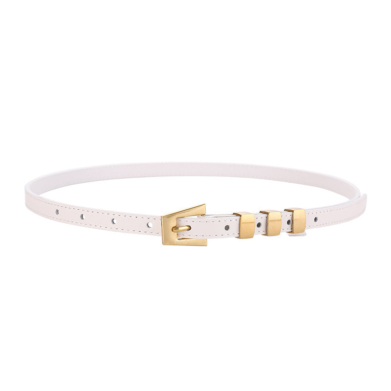 Minimalist Unique Buckle SKinny Leather Belt MK2MBAS6W6JBT153