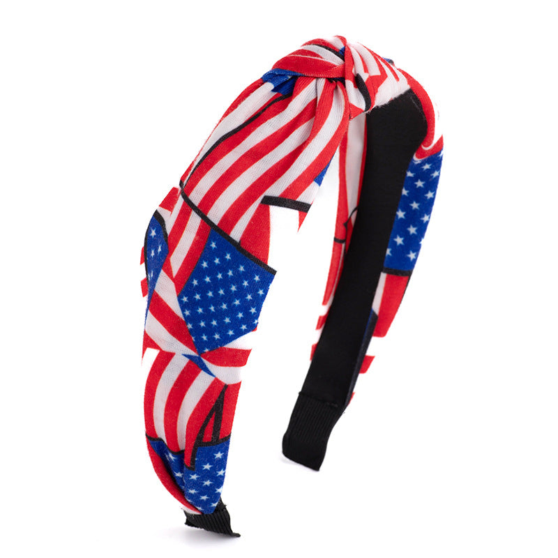Stylish USA Flag Print Knot Hair Band 8AS6HBD55T