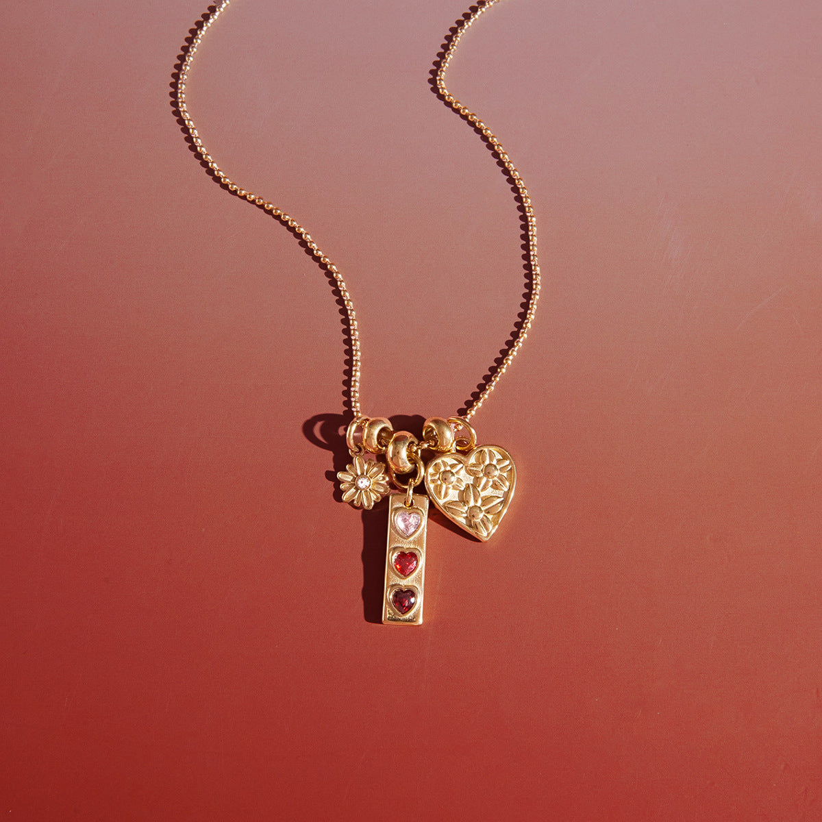 Gold Plated Daisy Pendant Necklace - DippedShop Wholesale - #2067