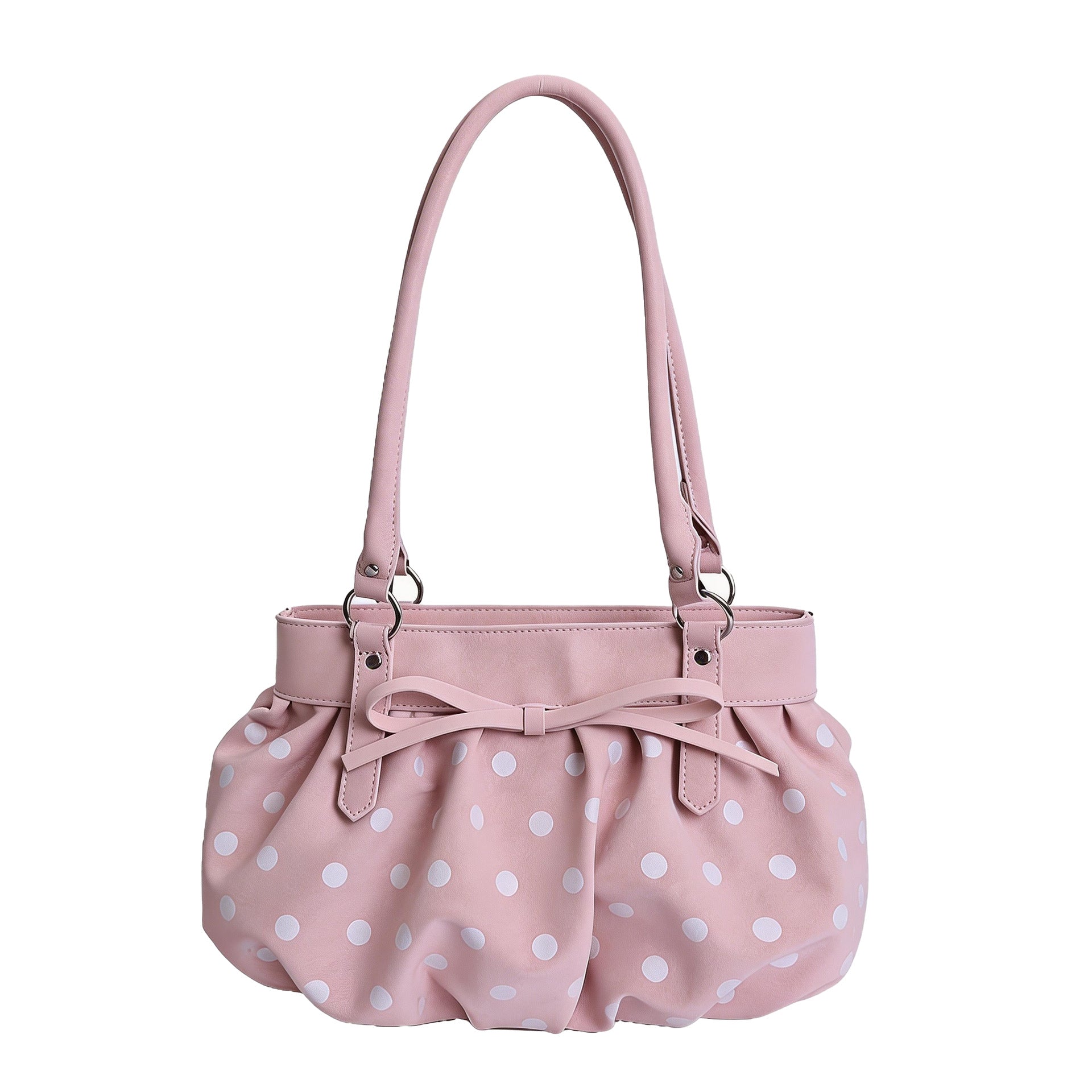 Fresh Polka Dots Bowknot Ruffled Underarm Bag 6W10BBG1381