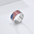 Minimalist USA Flag Pattern Wide Rings 8ZA6JRG201T