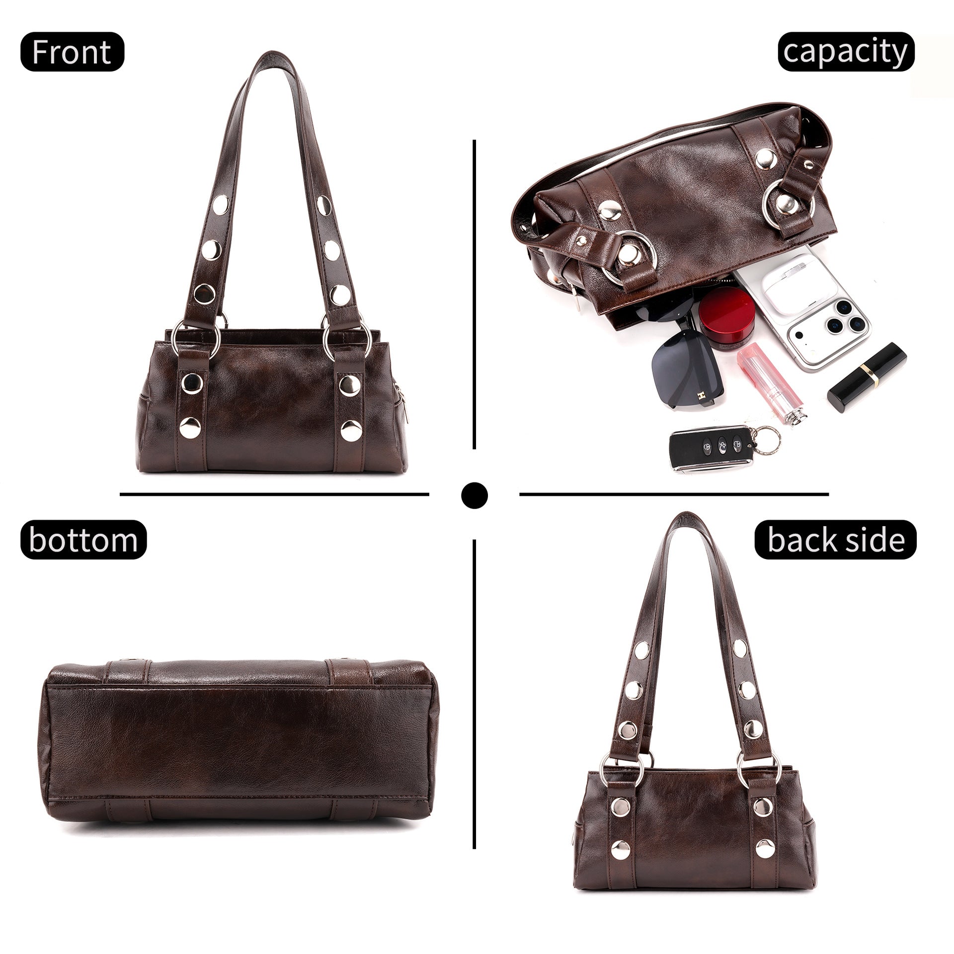 Studded Punk Shoulder Bag - DippedShop Wholesale - #8243