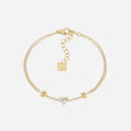 Trendy Gold Plated Zirconia Chain Bracelet 6W6JBR331