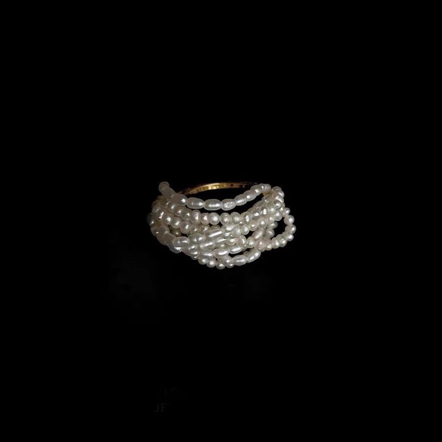 Multi Layer Pearl Chain Ring - DippedShop Wholesale - #0707