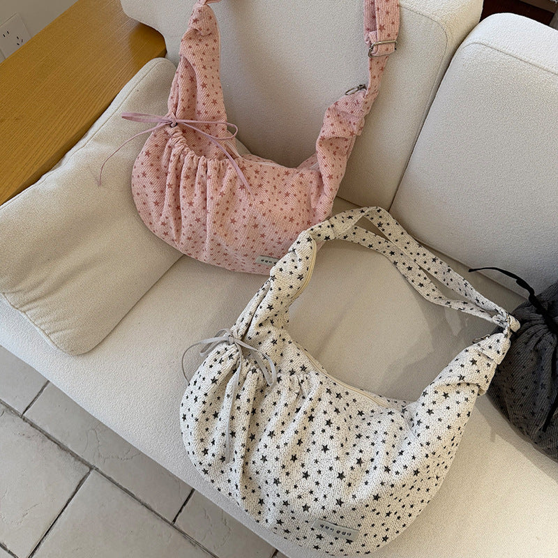 Star Print Dumpling Crossbody Bag - DippedShop Wholesale - #9875