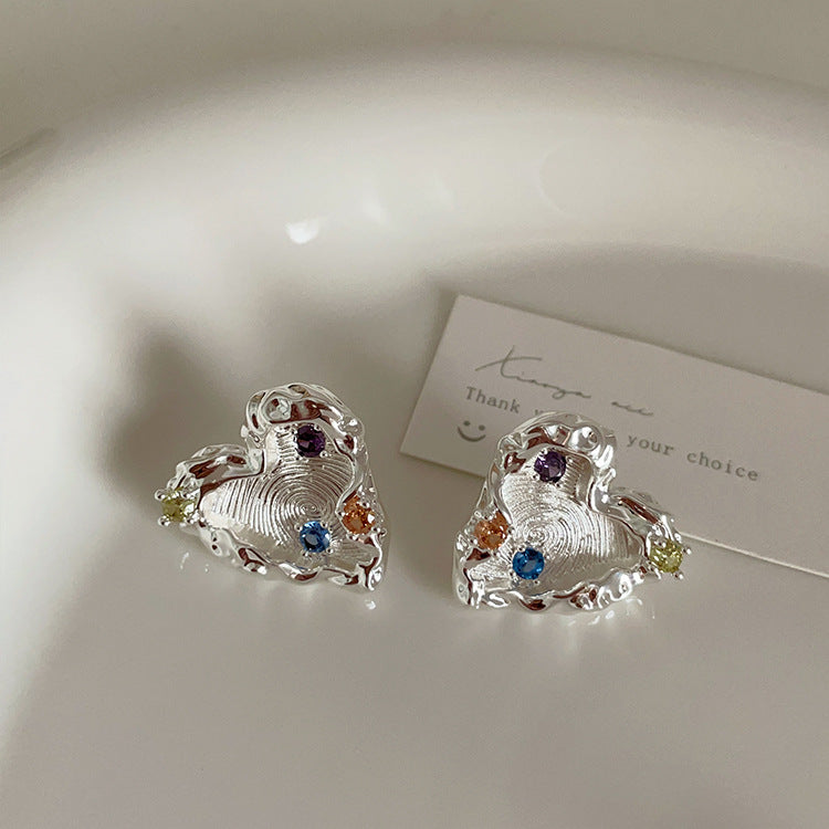 Geometric Heart Stud Earrings - DippedShop Wholesale - #8323