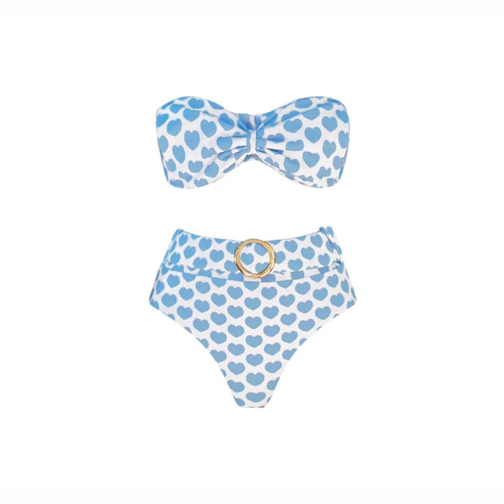 Heart Print Swimwear Set - DippedShop Wholesale - #5939