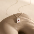 Fashion Square Pendant Photo Locket Necklace 6W6JNC380L