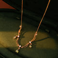 Elegant Gold Plated Rhinestones Tassel Necklace 6W6JNC892