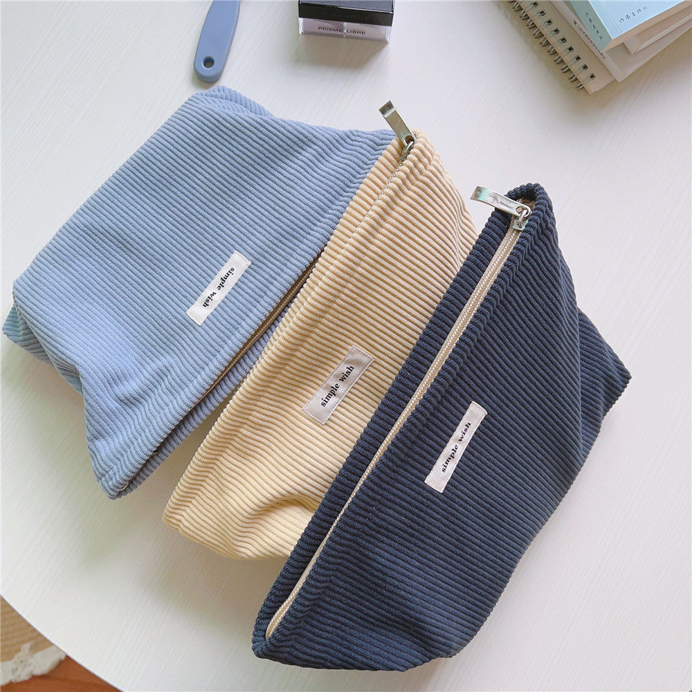 Solid Color Corduroy Simple Makeup Bag DP25E859