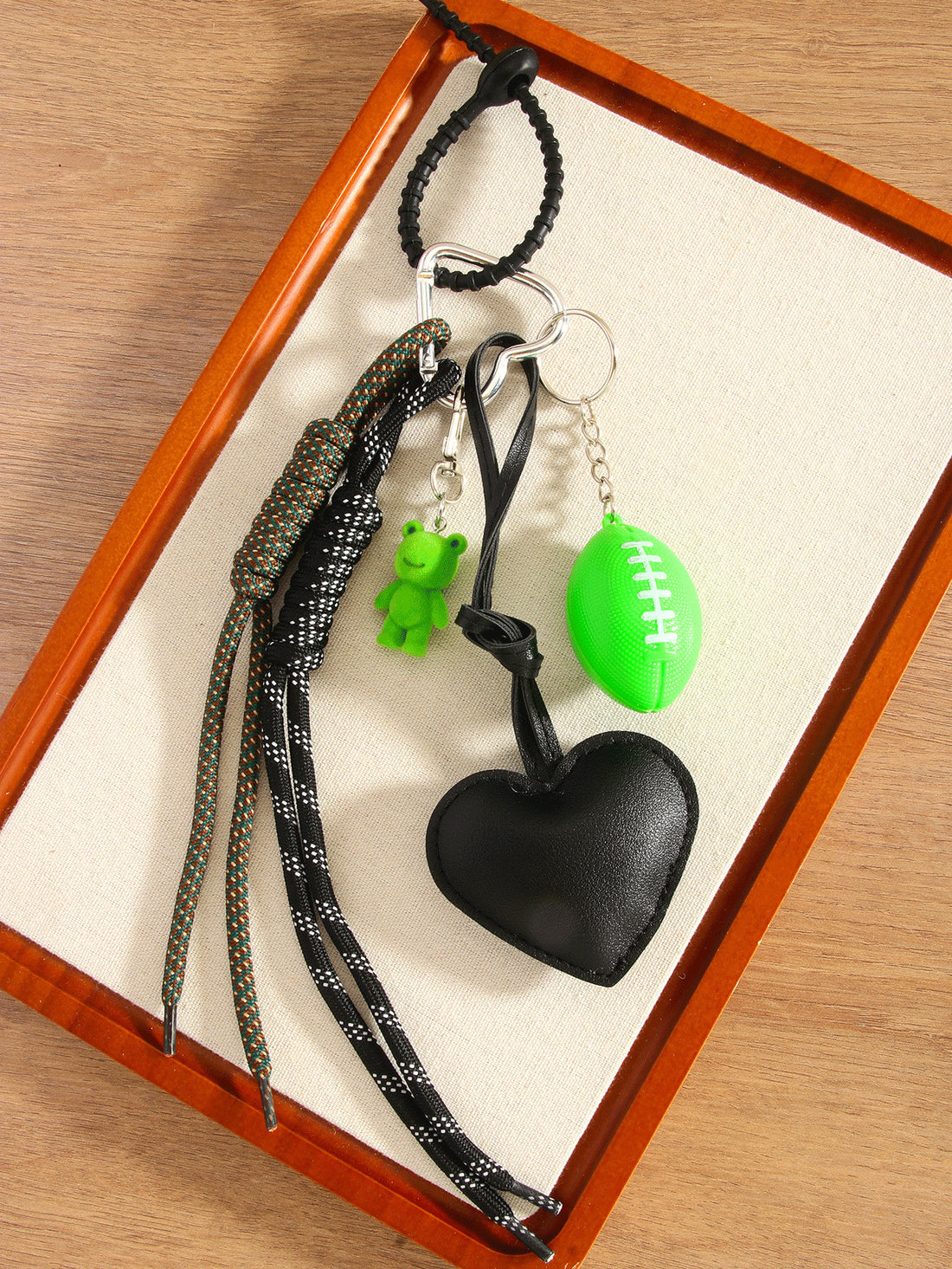 Cute Heart Mini Rugby Ball Frog Keychain DP25E506