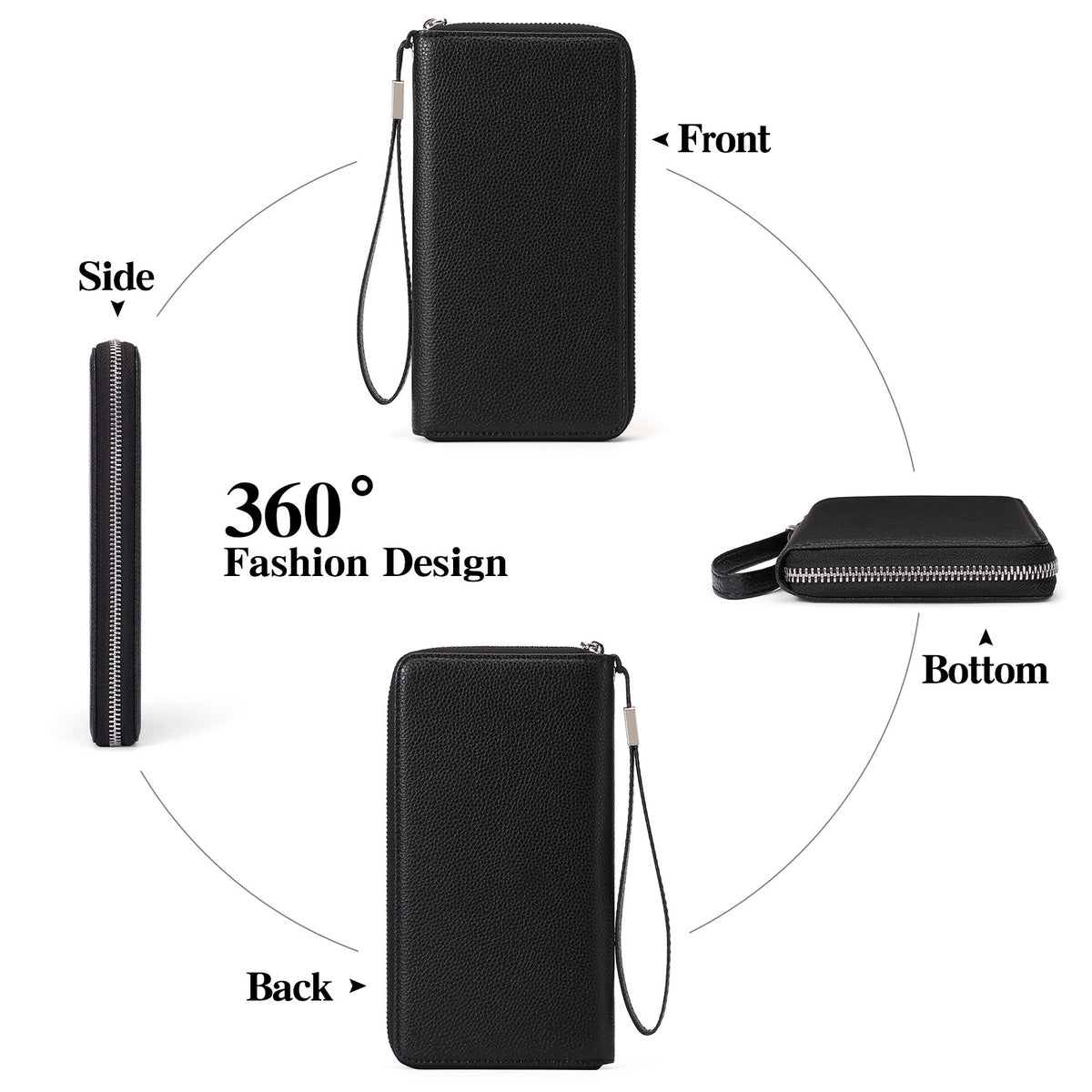 Large Capacity Zipper Wallet - DippedShop Wholesale - #9955