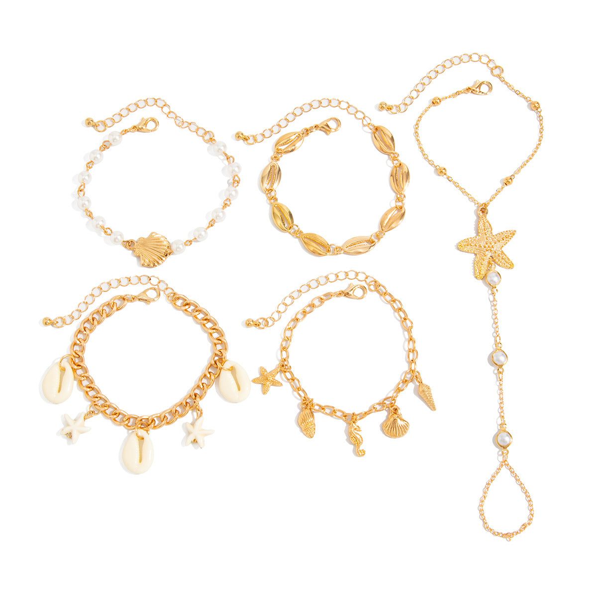 Trendy 5pcs Gold Plated Starfi - DippedShop Wholesale - #8067