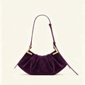 Simple Solid Color Ruffled Suede Underarm Bag 6W10BBG1944