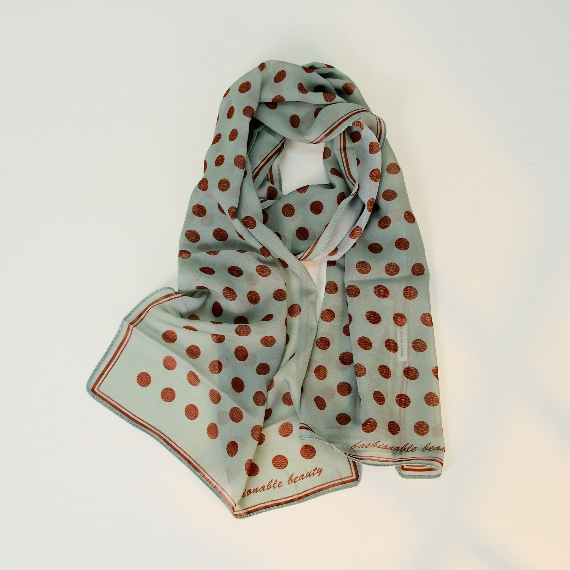 Chic Color Block Polka Dots Silk Scarf 6W6NSI256