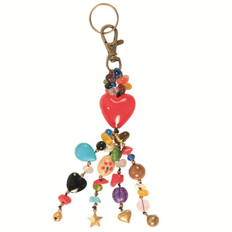 Heart Star Beaded Tassel Charm - DippedShop Wholesale - #4323