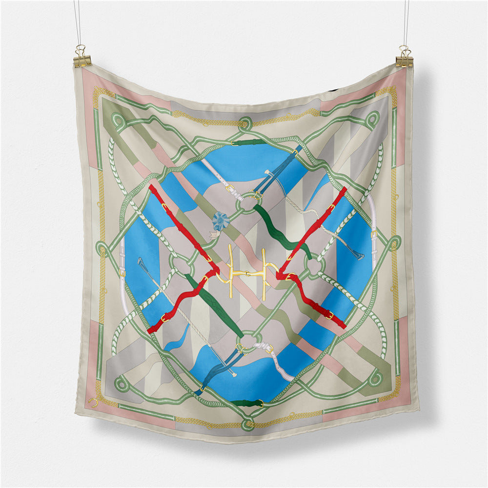 Fashion Abstract Print Versatile Square Silk Scarf 8BW6NSI14