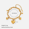 Stylish Gold Plated Heart Floral Pendant Bracelets 6W6JNC636