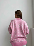 Print Contrast Loose Sweater - DippedShop Wholesale - #7251