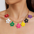 Trendy Exaggerated Blue Flower Chain Anklets 8ZA6JAB44L