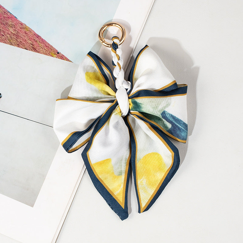 Vintage Print Satin Bow Bag Charms DP25D677