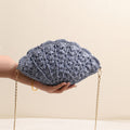 Shell Shaped Woven Crossbody Bag - DippedShop Wholesale - #5267