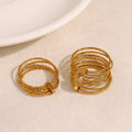Vintage Gold Plated Multi-Layer Statement Ring 8ZA6JRG147L