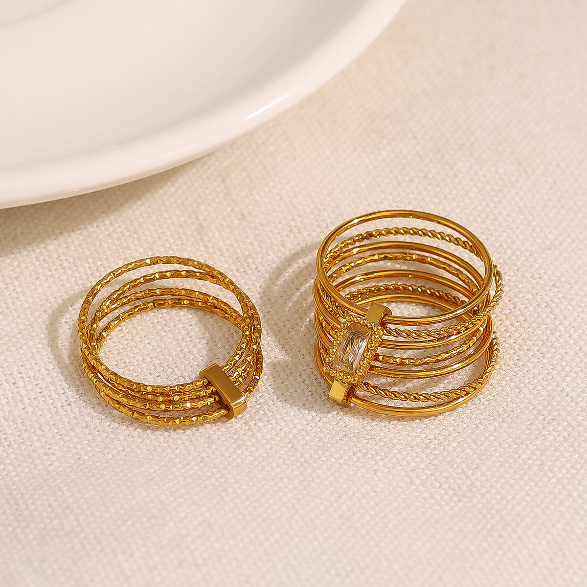 Vintage Gold Plated Multi-Layer Statement Ring 8ZA6JRG147L