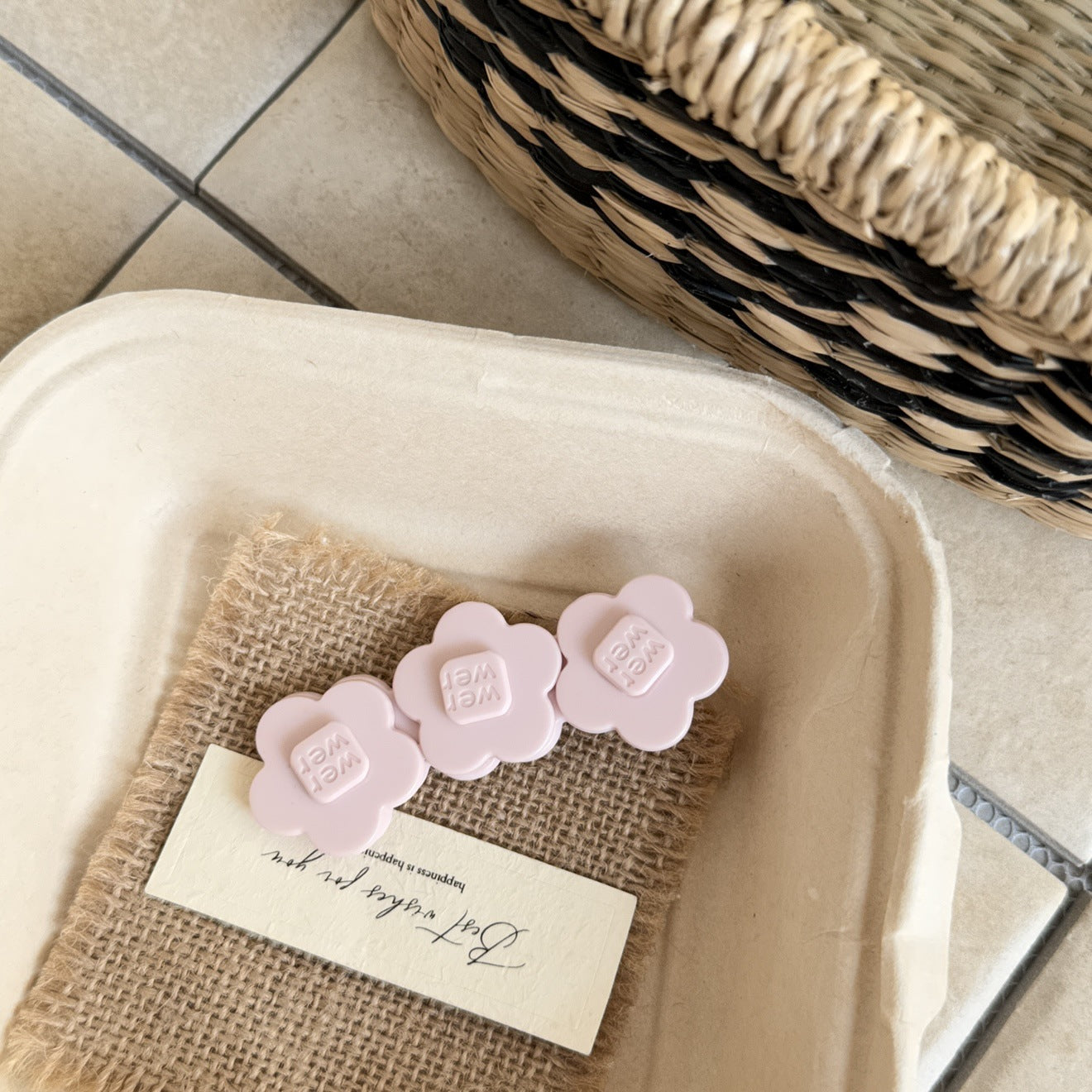 Simple 3D Flower Acetate Duckbill Hair Clip 6W6HCP1249