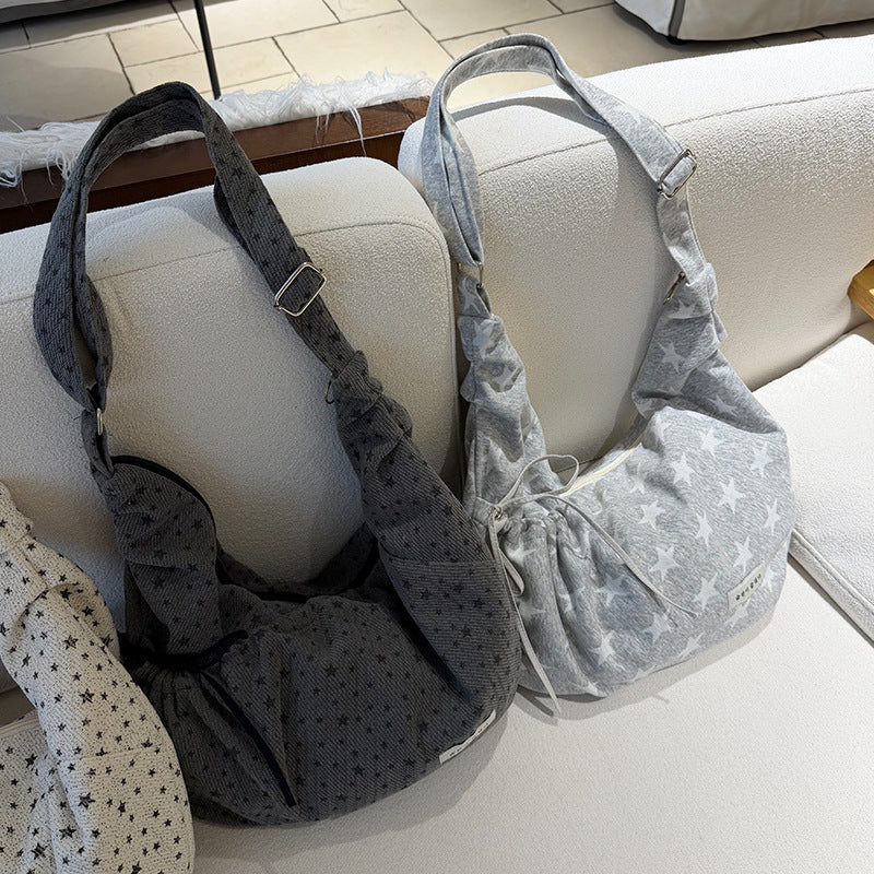 Star Print Dumpling Crossbody Bag - DippedShop Wholesale - #7107