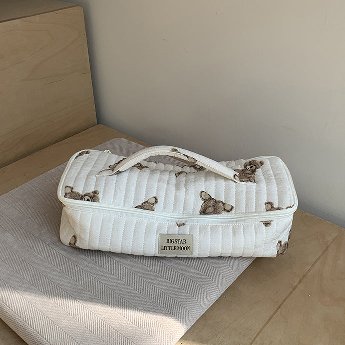 Simple Floral Large Capacity Portable Cosmetic Bag 6S10BOB1030