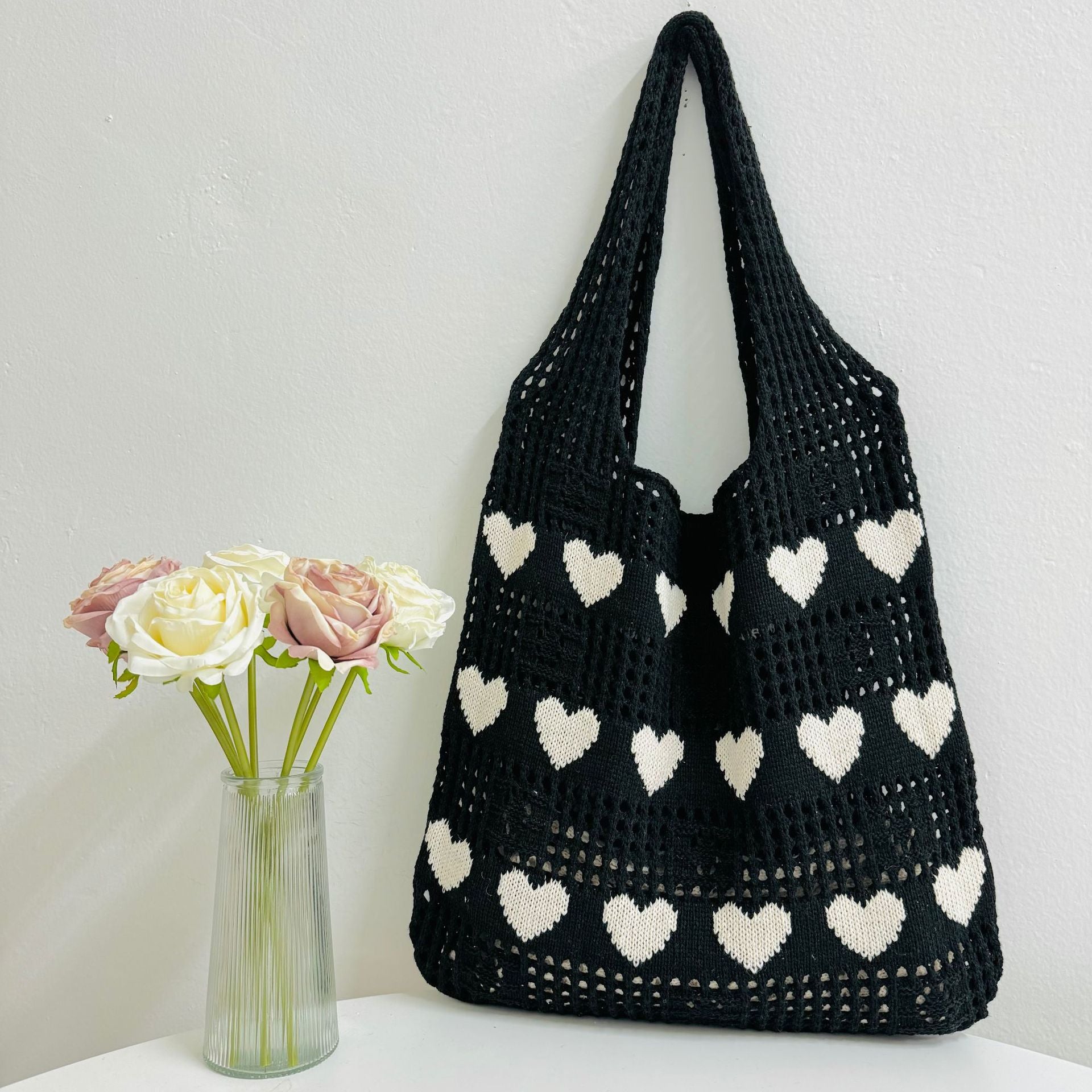 Hollow Out Knit Tote Bag - DippedShop Wholesale - #2835