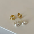 Chunky Textured Shell Huggie Hoops - DippedShop Wholesale - #1635