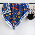 Vintage Floral Print Twill Silk Square Scarf MK2BW6W6NSI03
