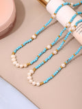 Pearl Beaded Chain Necklace - DippedShop Wholesale - #7091