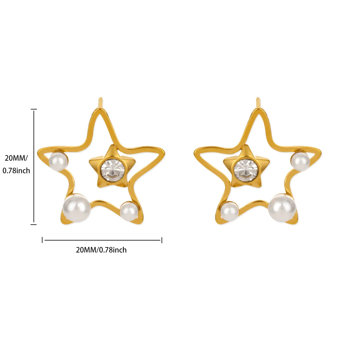 Gold Plated Star Stud Earrings - DippedShop Wholesale - #7875