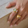 Gold Plated Zircon Open Ring - DippedShop Wholesale - #3379