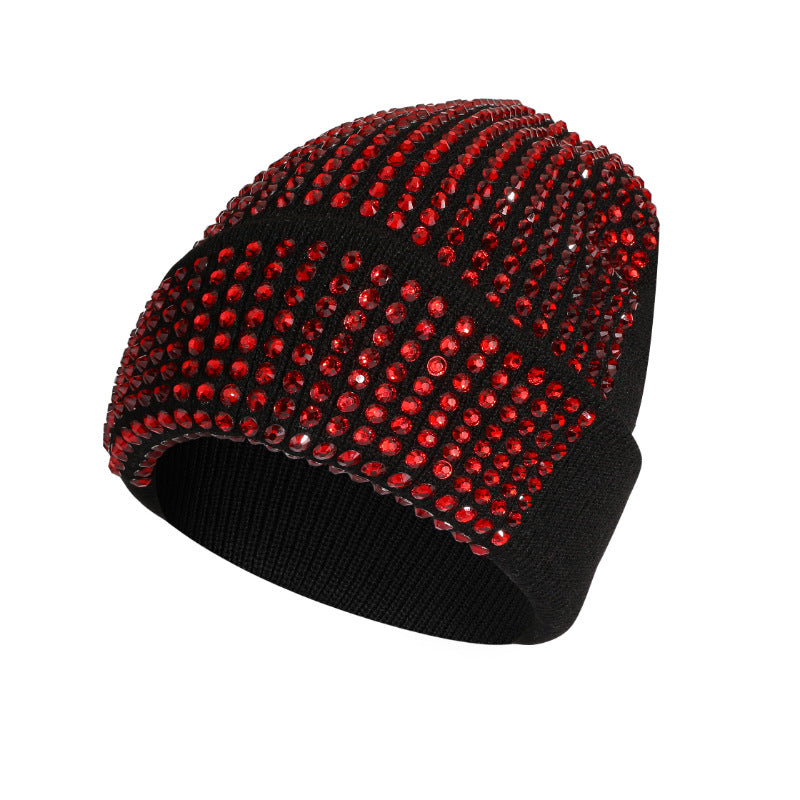 Sparkly Rhinestone Solid Color Knit Beanie Hat 6W6HAT655
