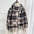 Plaid Tassel Shawl Scarf - DippedShop Wholesale - #5107