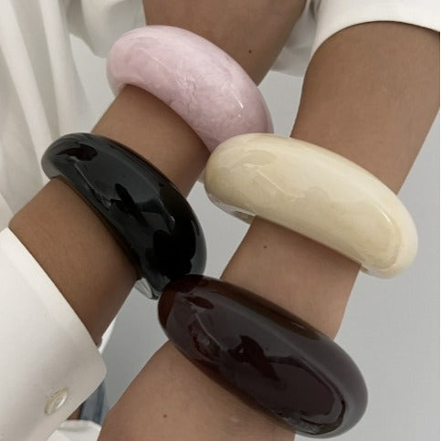 Layered Acrylic Resin Open Bracelets DP25B567