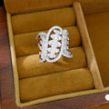 Sparkly Cubic Zircon Geometric Twisted Open Ring 6W6JRG375