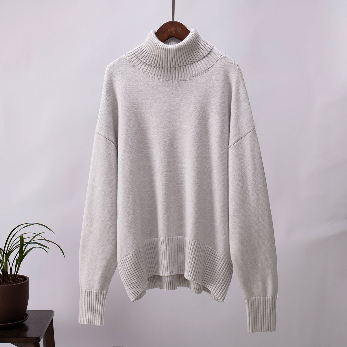 High Collar Loose Sweater - DippedShop Wholesale - #0307