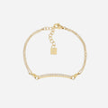 Trendy Gold Plated Zirconia Chain Bracelet 6W6JBR331