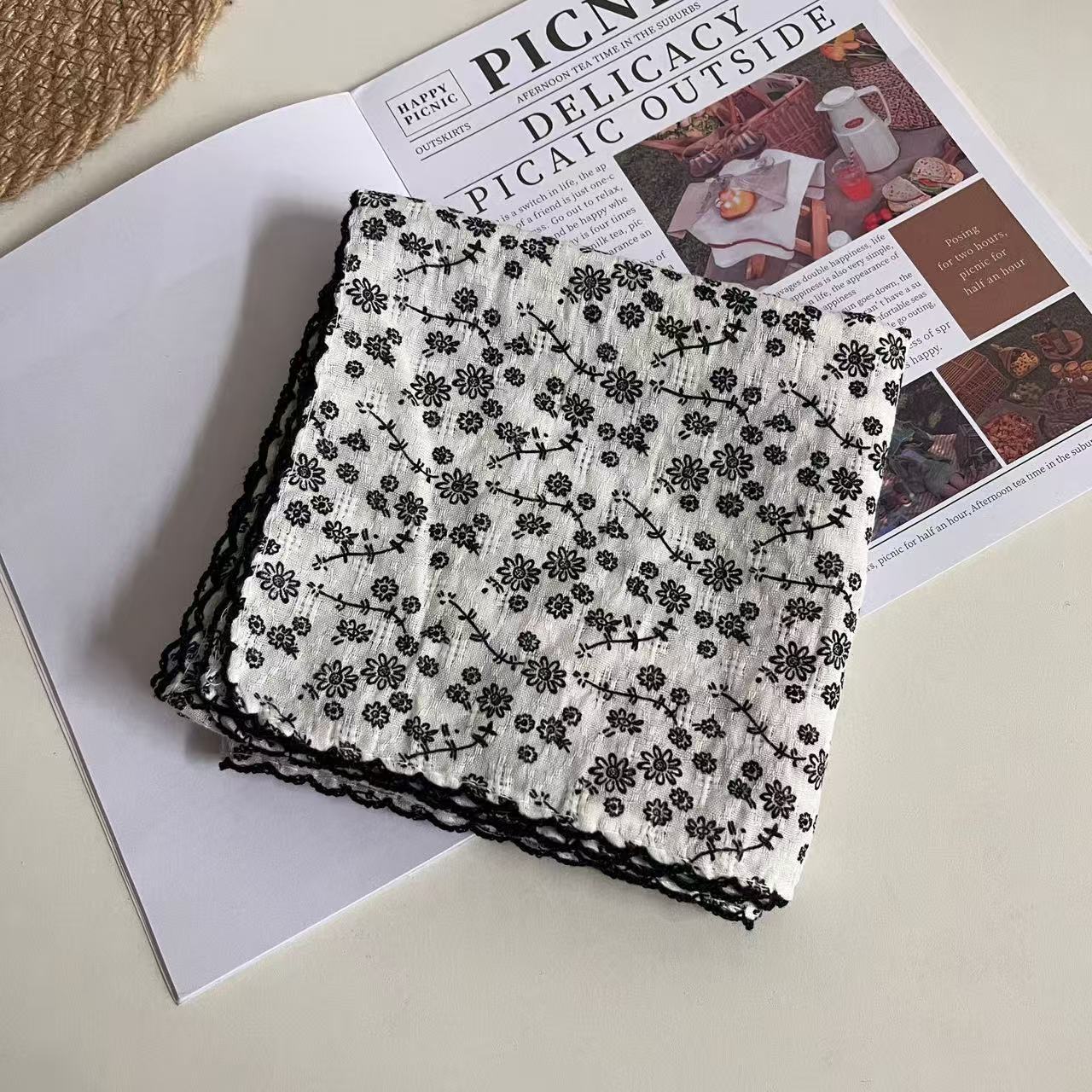 Vintage Floral Print Neckerchief Head Scarf MK2BW6W6NSI16
