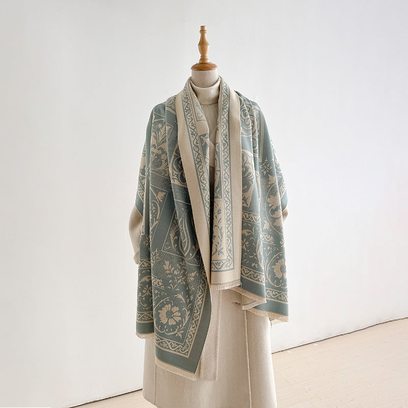 Jacquard Tassel Shawl Scarf - DippedShop Wholesale - #1555