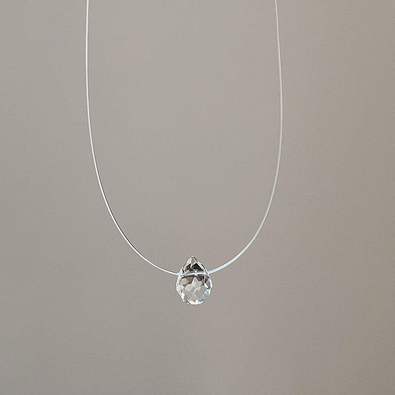 Minimalist Teardrop Cubic Zirconia Choker Necklace 6W6JNC395L